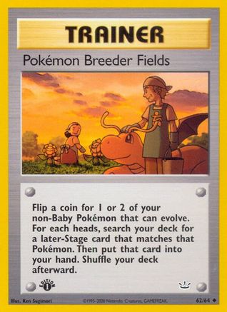 Pokemon Breeder Fields 62/64 - Neo Revelation 1st Edition