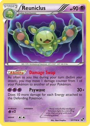 Reuniclus 57/114 - Black and White Reverse Holofoil