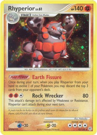 Rhyperior 12/130 - Diamond and Pearl Holofoil