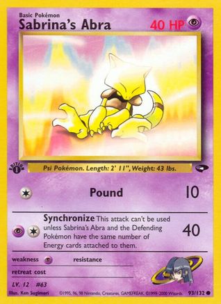 Sabrina's Abra (93) 93/132 - Gym Challenge Unlimited