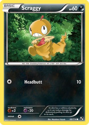 Scraggy 68/114 - Black and White Reverse Holofoil