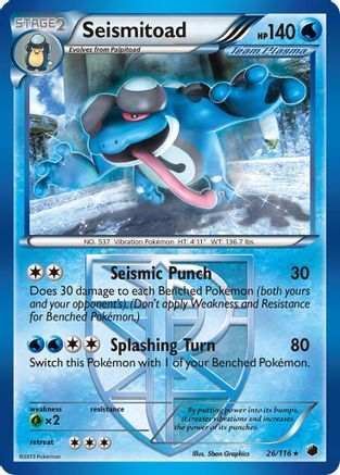 Seismitoad (Team Plasma) 26/116 - Plasma Freeze Reverse Holofoil