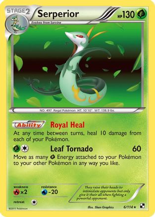 Serperior (6) 6/114 - Black and White Holofoil