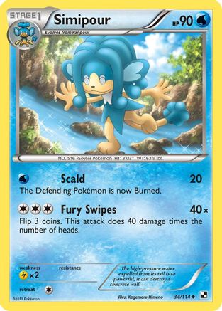 Simipour 34/114 - Black and White Reverse Holofoil