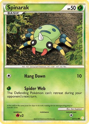 Spinarak 83/123 - HeartGold SoulSilver Reverse Holofoil