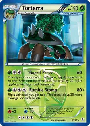 Torterra (Team Plasma) 3/135 - Plasma Storm Reverse Holofoil
