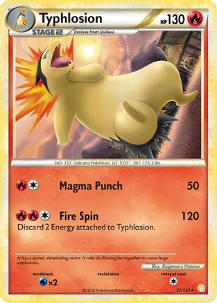 Typhlosion 32/123 - HeartGold SoulSilver Reverse Holofoil