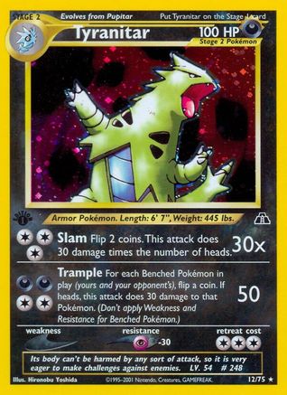 Tyranitar (12) 12/75 - Neo Discovery 1st Edition Holofoil