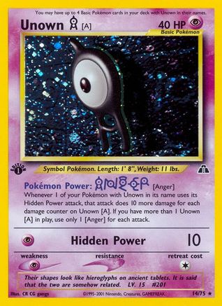 Unown [A] (14) 14/75 - Neo Discovery Unlimited Holofoil