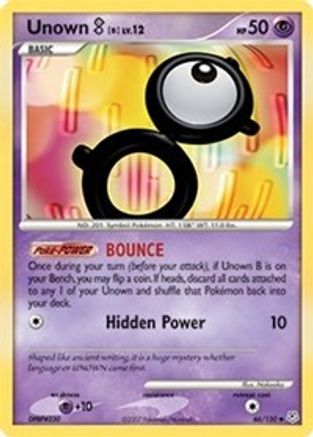 Unown [B] 66/130 - Diamond and Pearl Reverse Holofoil