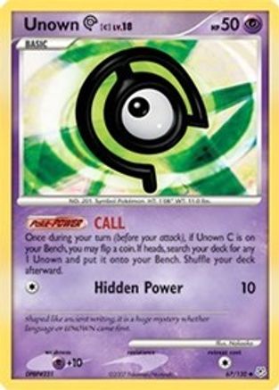 Unown [C] 67/130 - Diamond and Pearl Reverse Holofoil