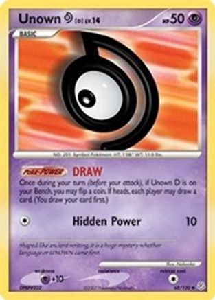 Unown [D] 68/130 - Diamond and Pearl Reverse Holofoil