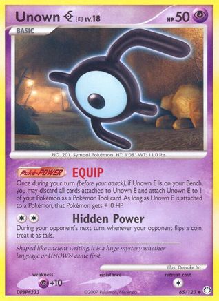 Unown [E] 65/123 - Mysterious Treasures Reverse Holofoil