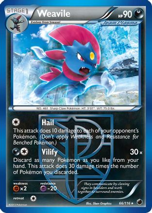 Weavile (Team Plasma) 66/116 - Plasma Freeze Reverse Holofoil