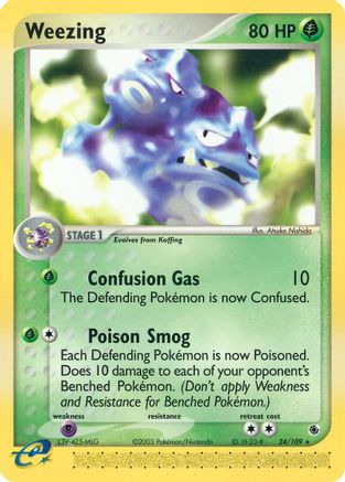 Weezing 24/109 - Ruby and Sapphire Reverse Holofoil