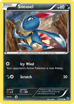 Sneasel (51) 51/106 - XY  Flashfire Reverse Holofoil