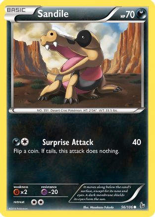 Sandile 56/106 - XY  Flashfire Reverse Holofoil