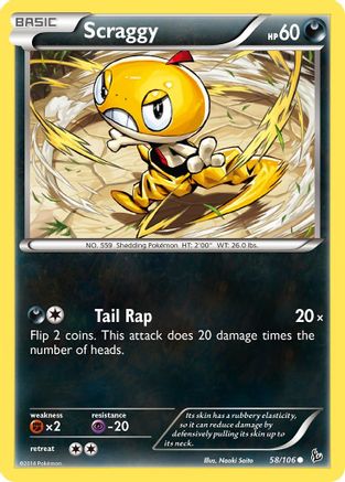 Scraggy 58/106 - XY  Flashfire Reverse Holofoil