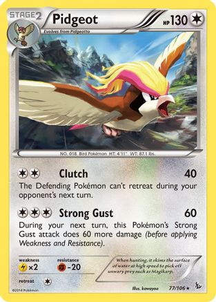 Pidgeot 77/106 - XY  Flashfire Reverse Holofoil