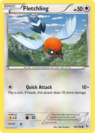 Fletchling 86/106 - XY  Flashfire Reverse Holofoil