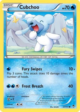 Cubchoo 21/111 - XY  Furious Fists