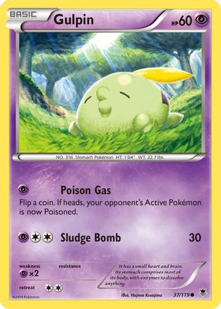 Gulpin 37/119 - XY  Phantom Forces Reverse Holofoil