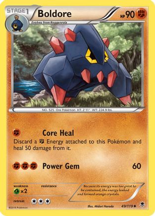 Boldore 49/119 - XY  Phantom Forces Reverse Holofoil