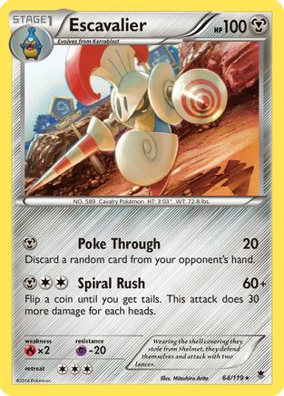 Escavalier 64/119 - XY  Phantom Forces Reverse Holofoil