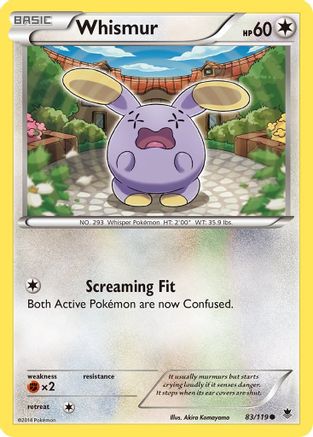 Whismur 83/119 - XY  Phantom Forces Reverse Holofoil