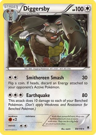 Diggersby 88/119 - XY  Phantom Forces Reverse Holofoil