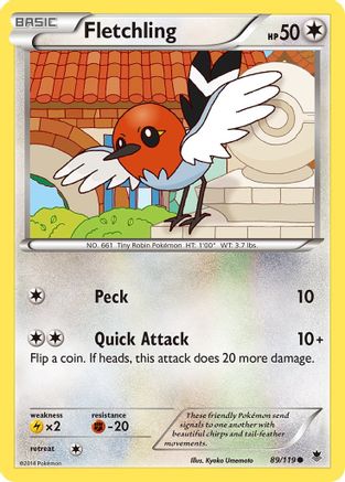 Fletchling 89/119 - XY  Phantom Forces Reverse Holofoil