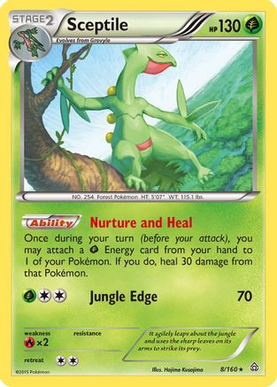 Sceptile 8/160 - XY  Primal Clash Reverse Holofoil