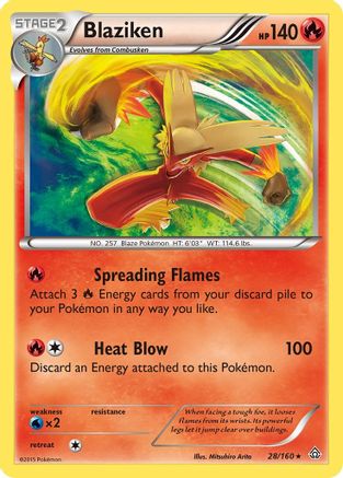 Blaziken 28/160 - XY  Primal Clash Reverse Holofoil