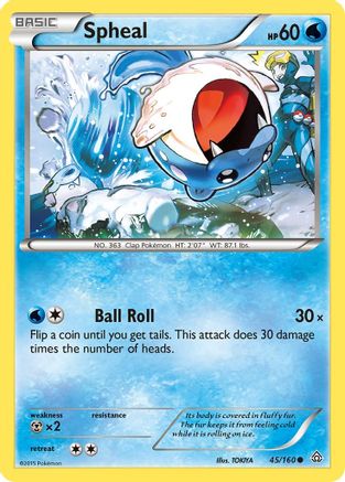 Spheal (45) 45/160 - XY  Primal Clash Reverse Holofoil