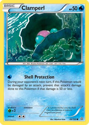 Clamperl 49/160 - XY  Primal Clash Reverse Holofoil
