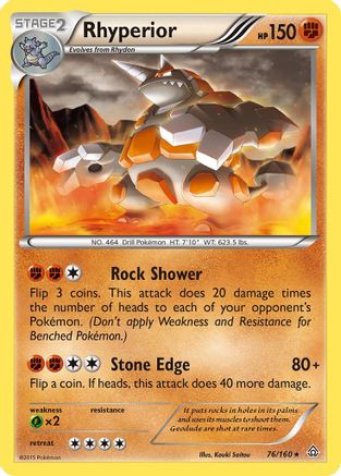 Rhyperior 76/160 - XY  Primal Clash Reverse Holofoil