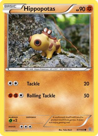 Hippopotas 87/160 - XY  Primal Clash Reverse Holofoil