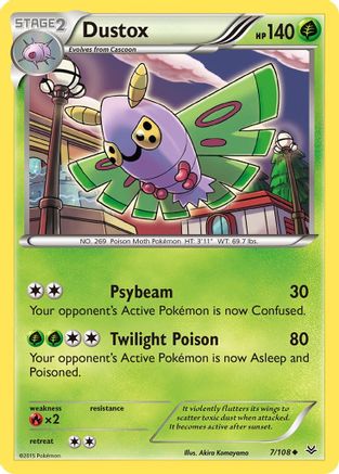 Dustox (7) 7/108 - XY  Roaring Skies Reverse Holofoil