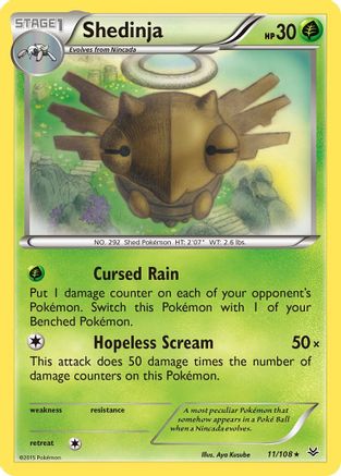 Shedinja 11/108 - XY  Roaring Skies Reverse Holofoil