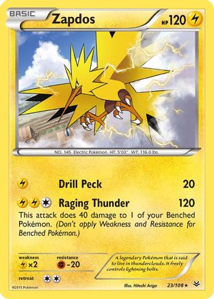 Zapdos 23/108 - XY  Roaring Skies Reverse Holofoil