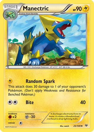 Manectric 25/108 - XY  Roaring Skies Reverse Holofoil
