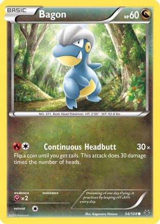Bagon (54) 54/108 - XY  Roaring Skies Reverse Holofoil