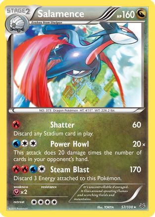 Salamence 57/108 - XY  Roaring Skies Reverse Holofoil