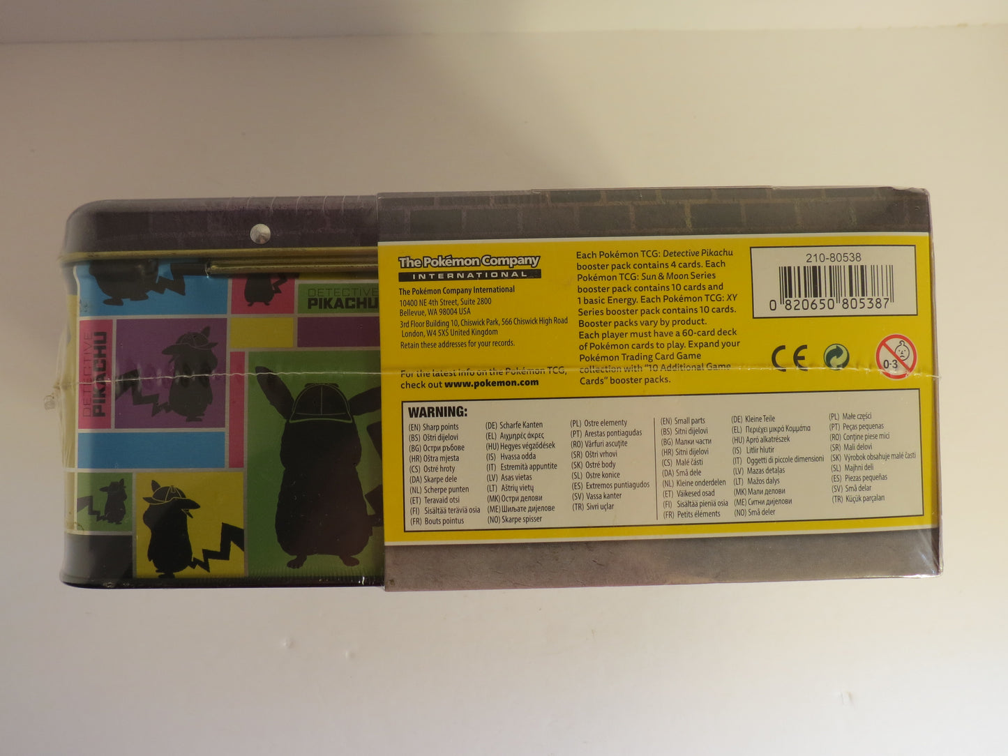 Detective Pikachu Pokemon Collector Chest Lunch Box Tin Sealed