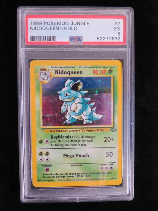 Nidoqueen Holo 7/64 Jungle PSA 5 Graded Pokemon Card