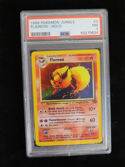 Flareon Holo 3/64 Jungle PSA 7 Graded Pokemon Card