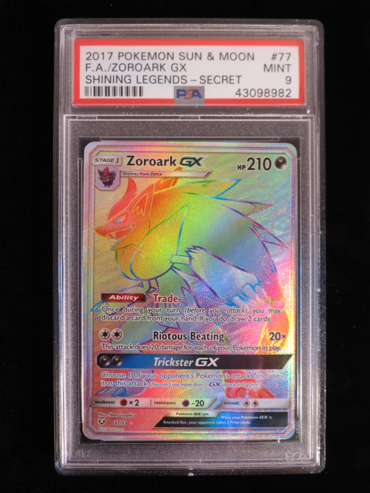 Zoroark GX 77/73 Rainbow Shining Legends PSA 9 Graded Pokemon Card