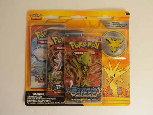 Legendary Birds Collector Pin 3 Pack Blister Zapdos Pokemon Booster Sealed