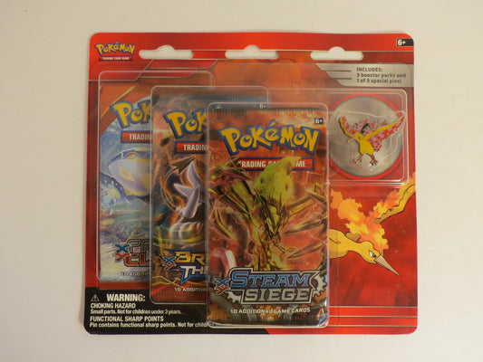 Legendary Birds Collector Pin 3 Pack Blister Moltres Pokemon Booster Sealed
