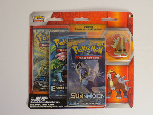 Legendary Beasts Collector Pin 3 Pack Blister Entei Pokemon Booster Sealed